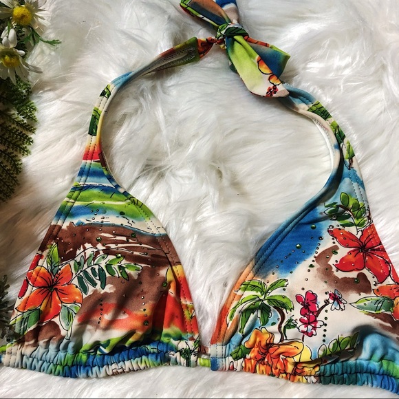 Darling String Bikini Top by Gossip Tropical Print - Picture 2 of 5